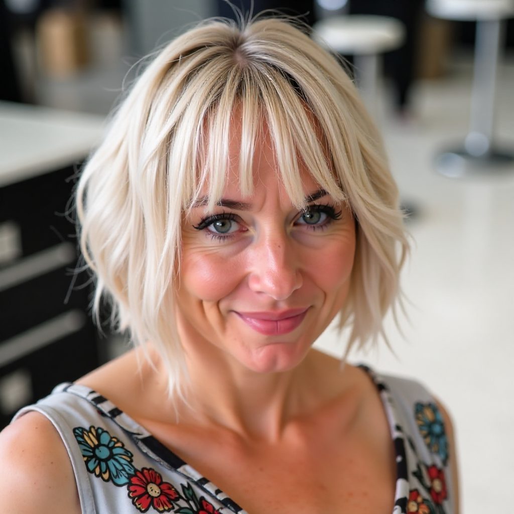 Sleek Bob with Blunt Fringe