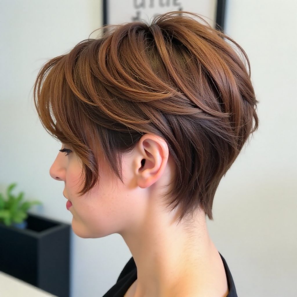 Textured Long Pixie for Thin Haired Women
