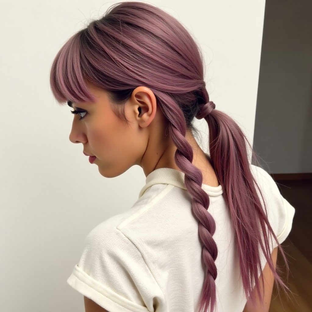 Burgundy Thick Stitch Braids