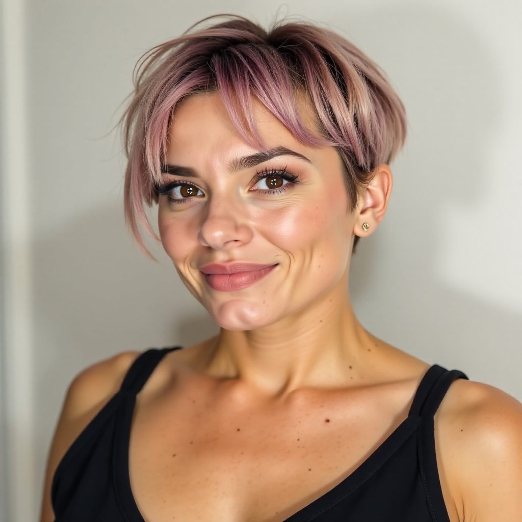 Edgy Short Cut with Layers and Bangs
