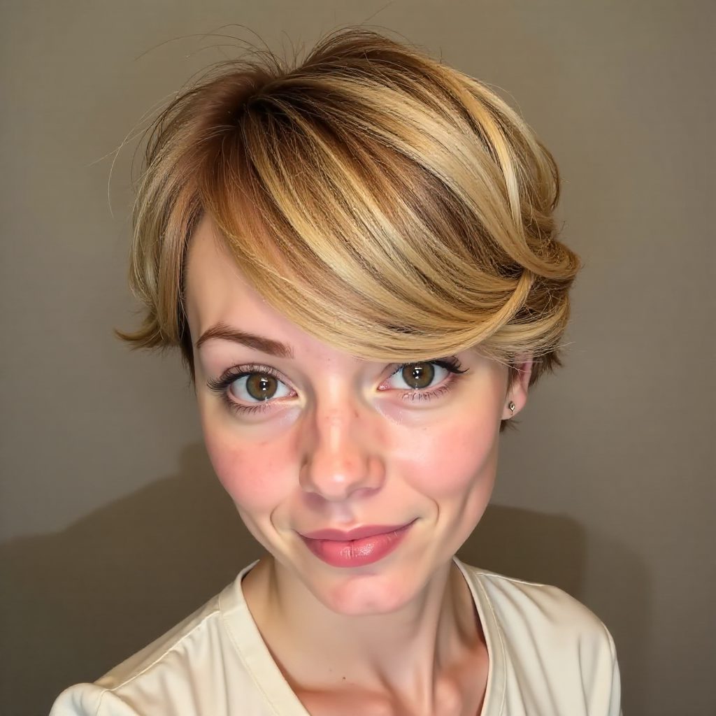 Lovely Blonde Choppy Pixie