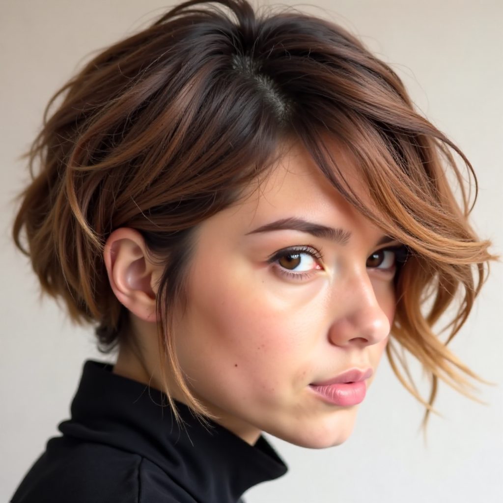 Messy A Line Pixie with Textured Layers