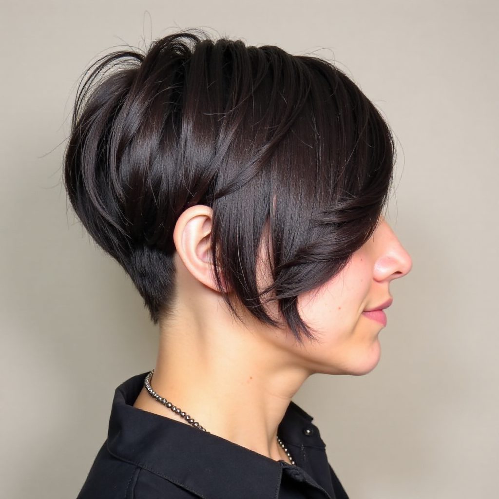 Smooth A Line Pixie with Gradual Layers
