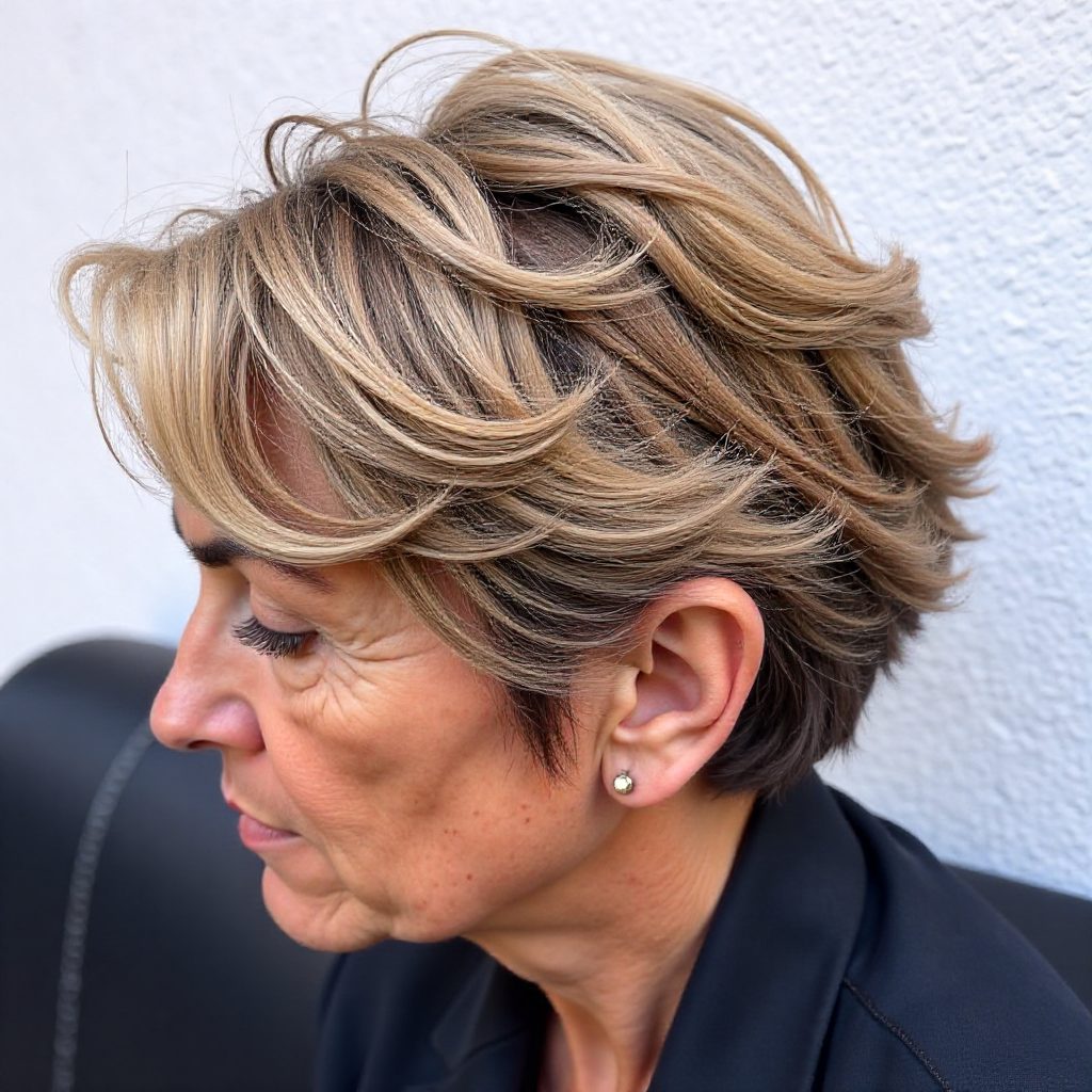 Roller Set Curls and Blonde Hair Color Melt