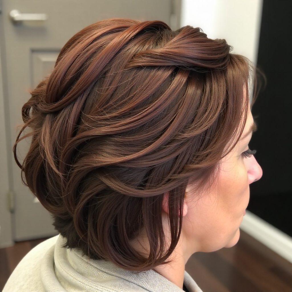 Auburn Balayage on Coily Curly Hair