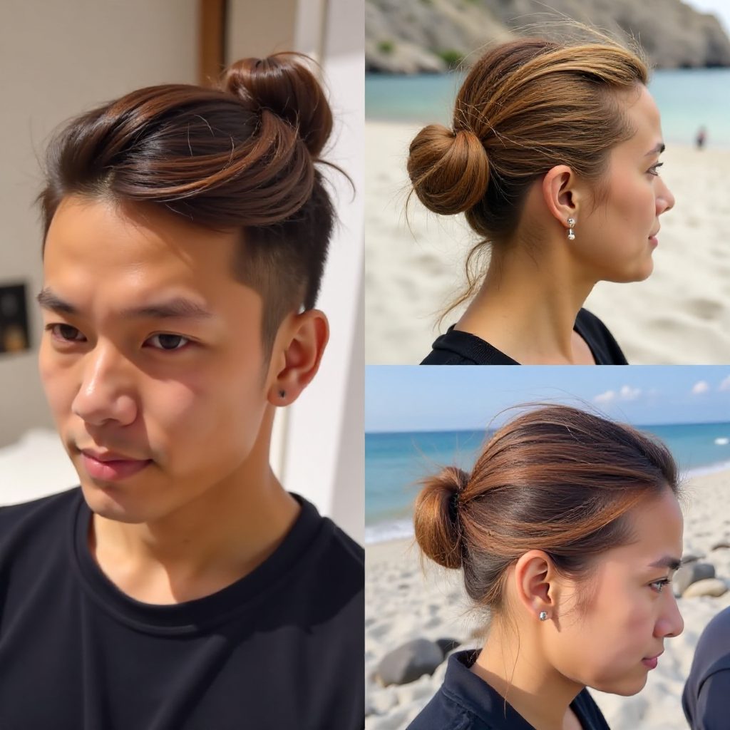 Faux Hawk with Bronze Balayage for Natural Hair