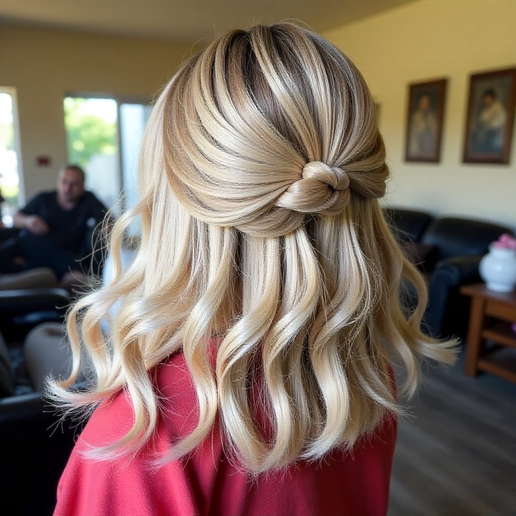 Voluminous Half Braided Hairdo