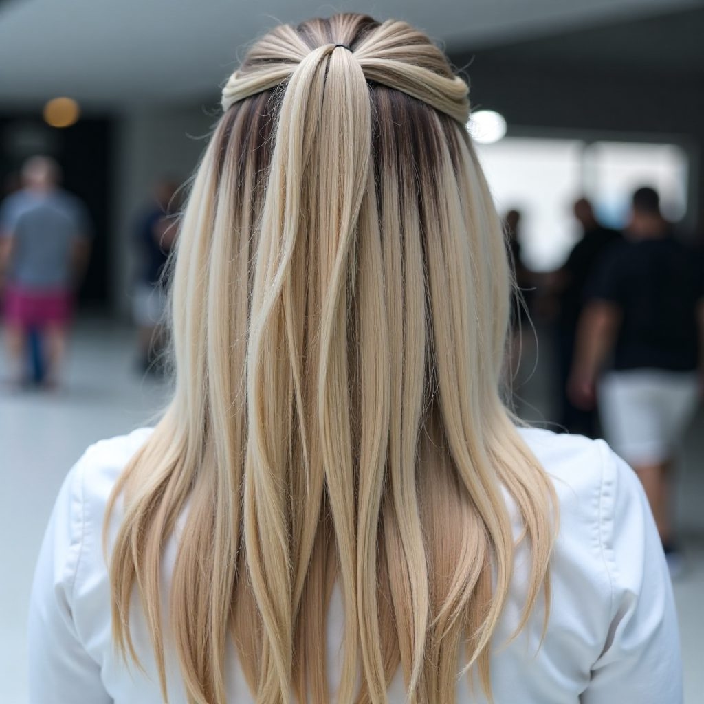 Half Braided Style for Straight Hair