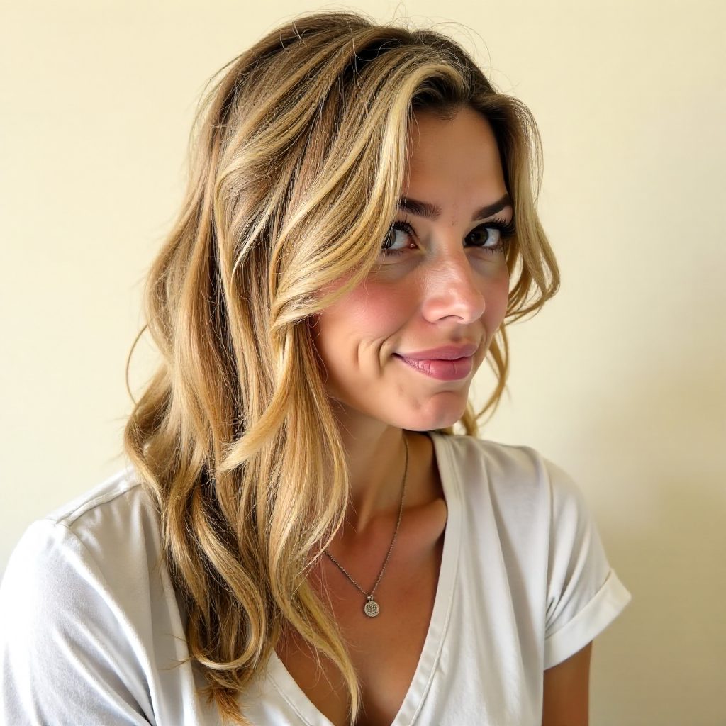 Half Up Crown Braid and Loose Curls