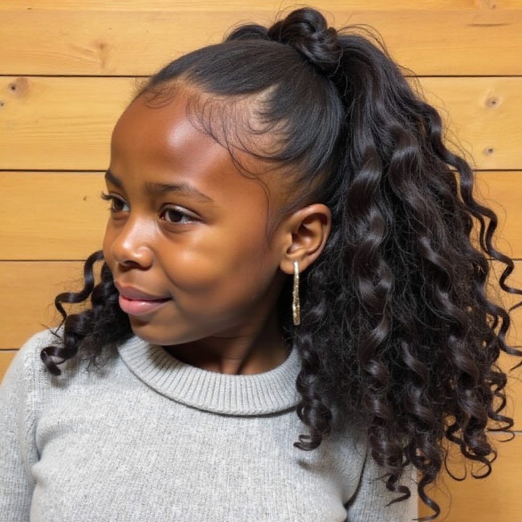 Half Down Curls with Sew In Braids