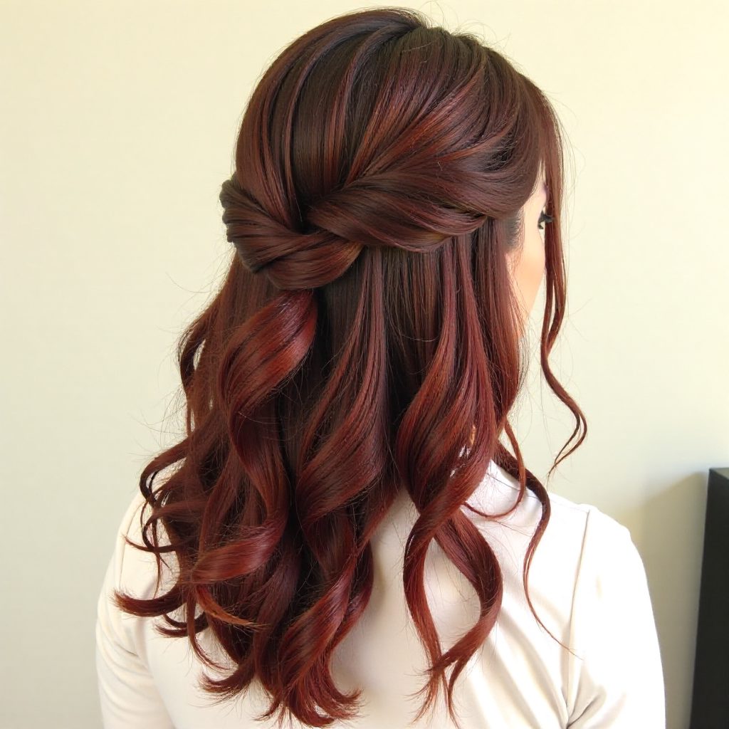 Boho Braided Crown Half Down Hairstyle