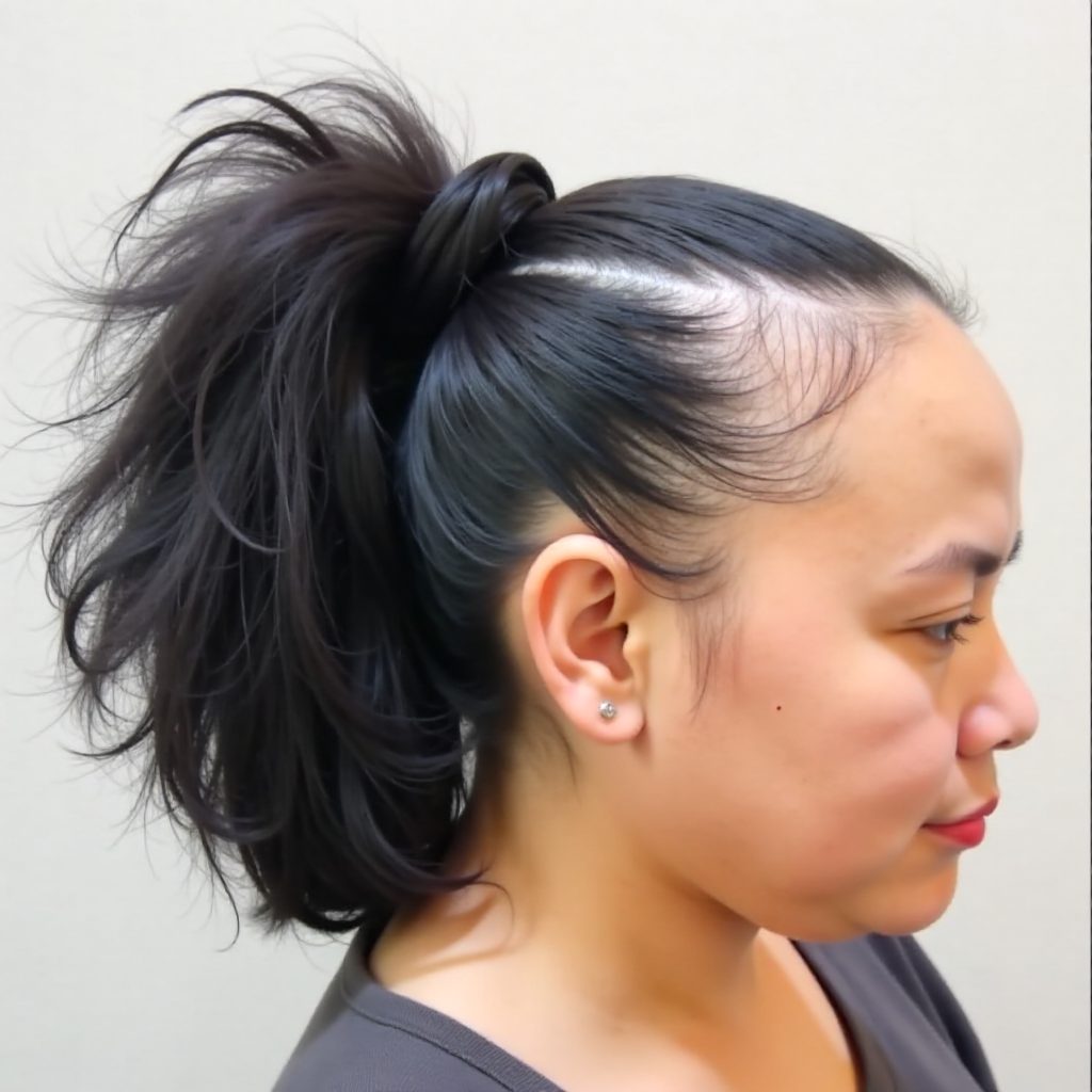 Braided Curly Ponytail with Extensions