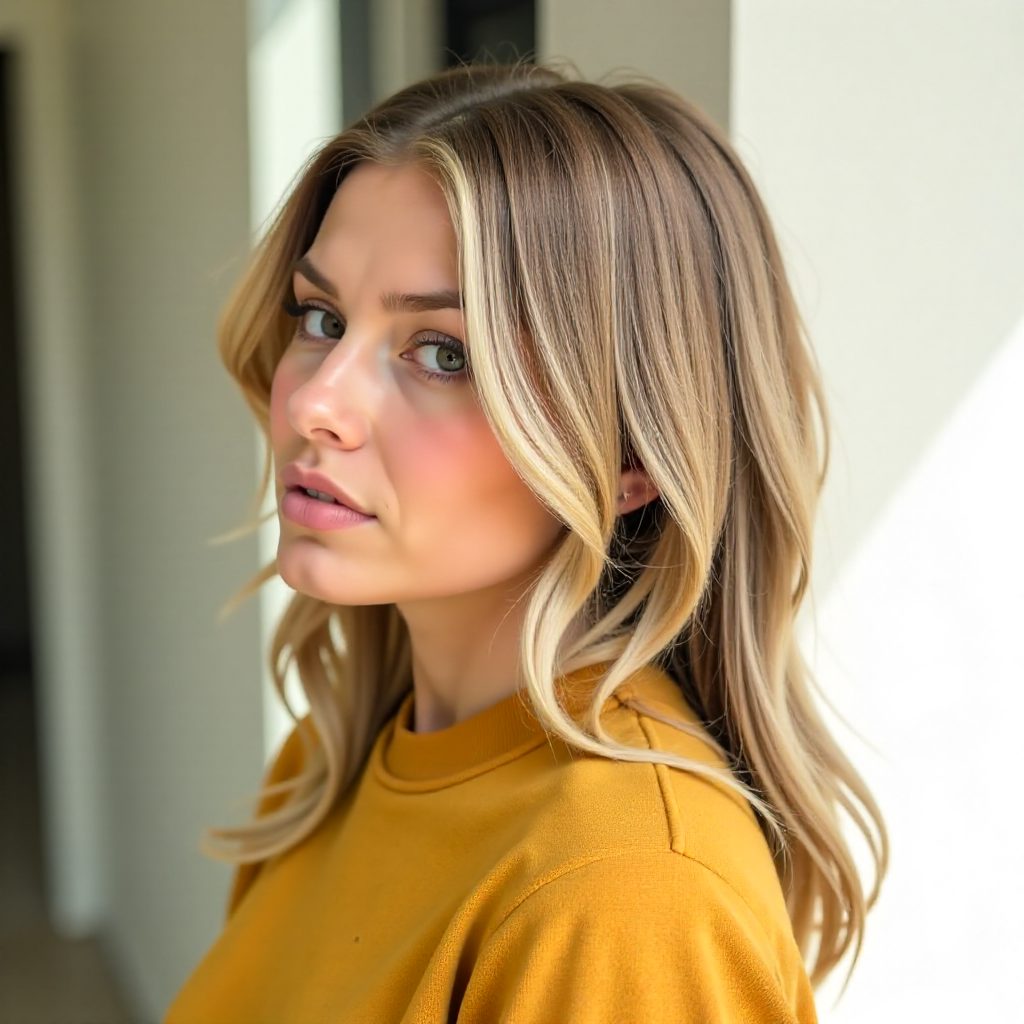Layered Long Hair with Bangs Over
