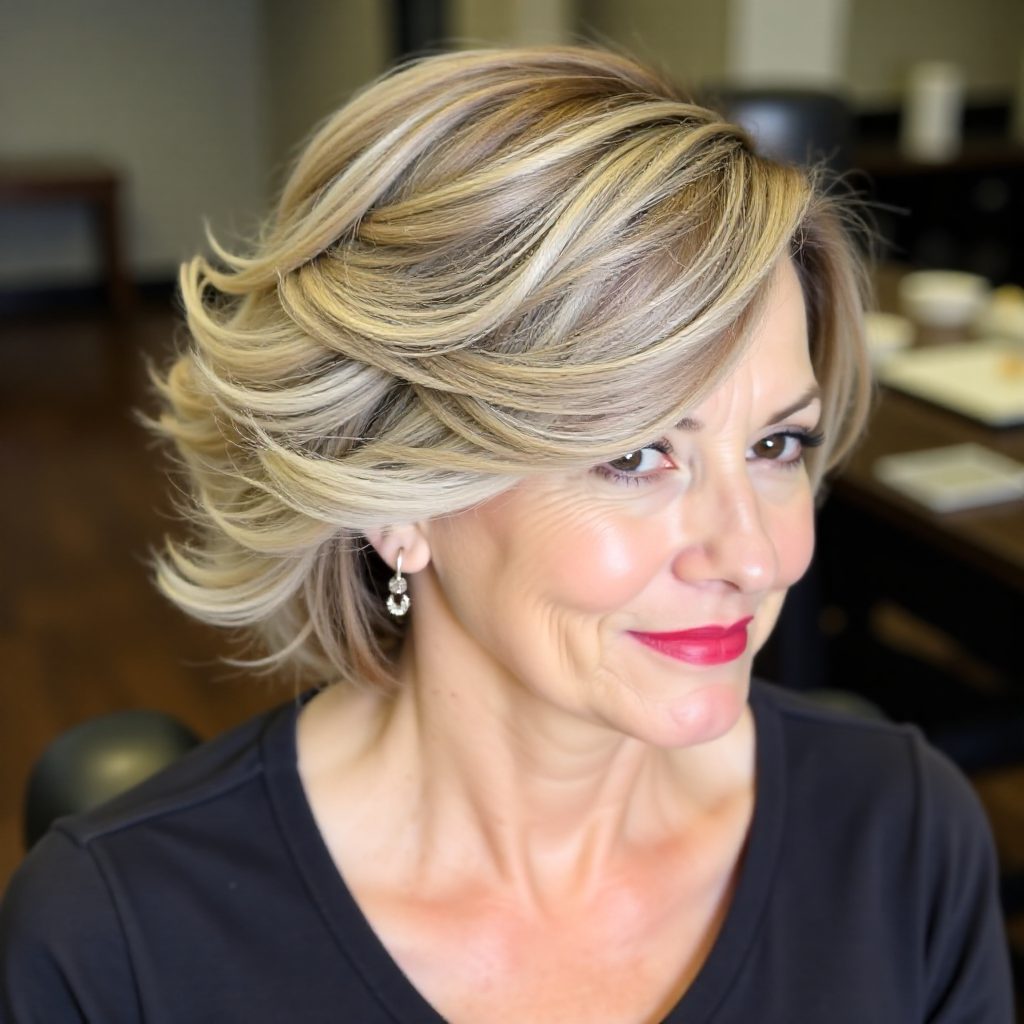 Side-Swept Bangs Hairstyle for Women Over