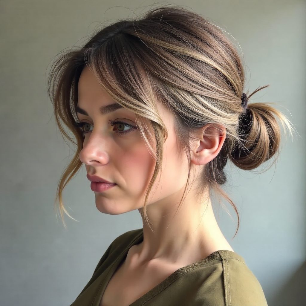 Low Wavy Ponytail for Short Hair