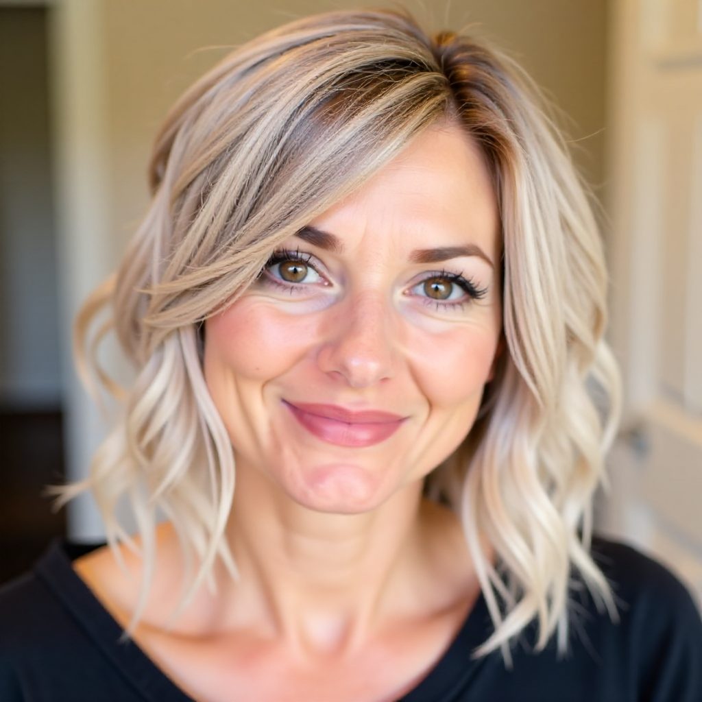 Layered Hairstyle with Bangs for Over