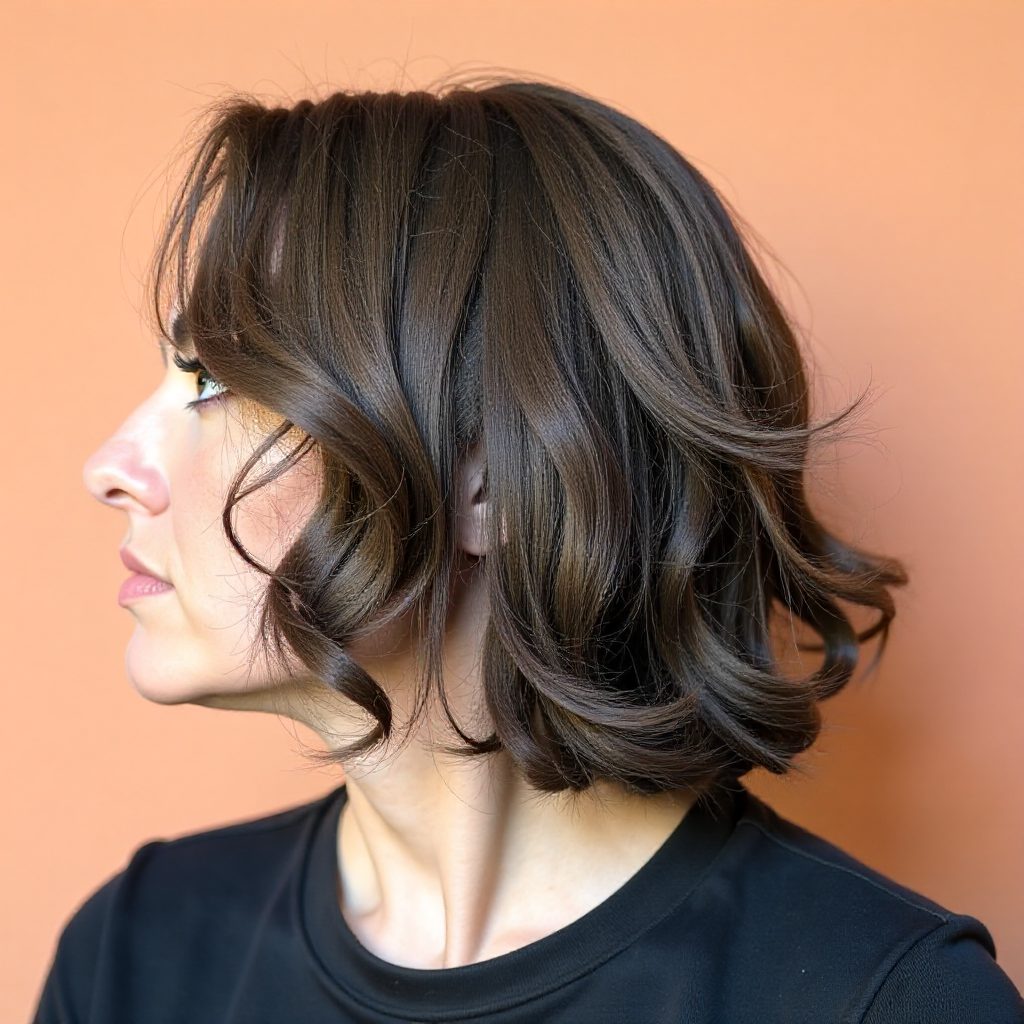 Long Curly Hairstyle with Highlights Male