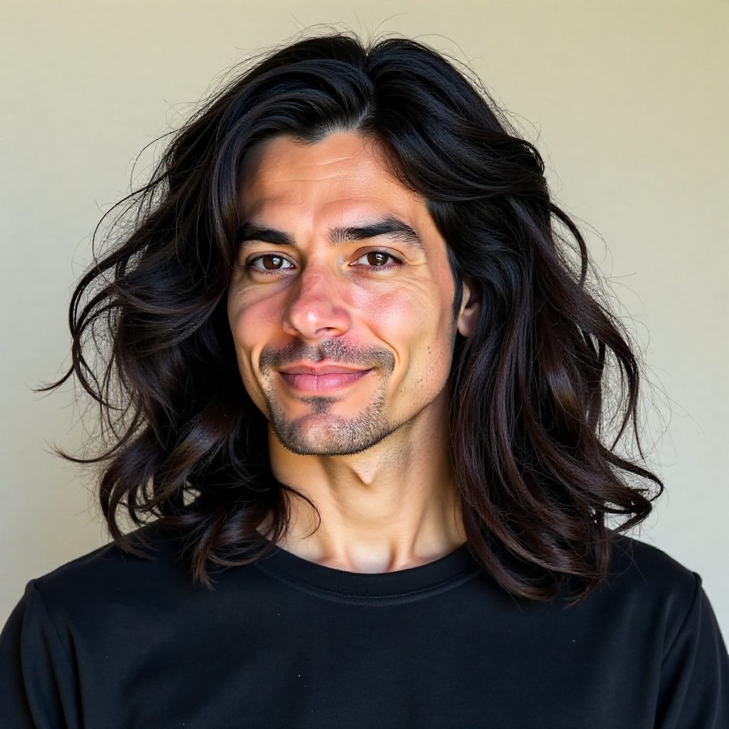Longer Curly Hair Men