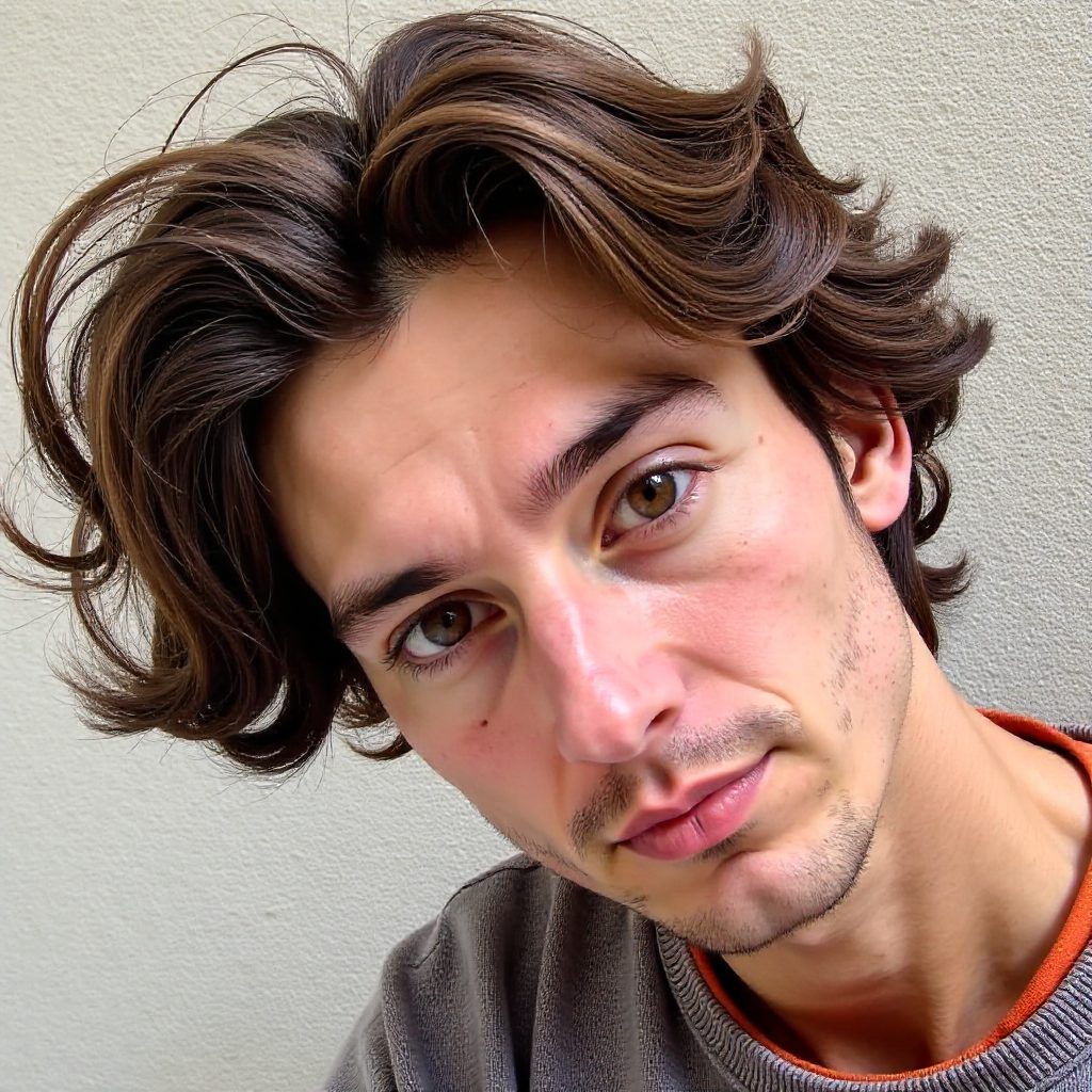 Mens Hairstyle Curly Long Hair