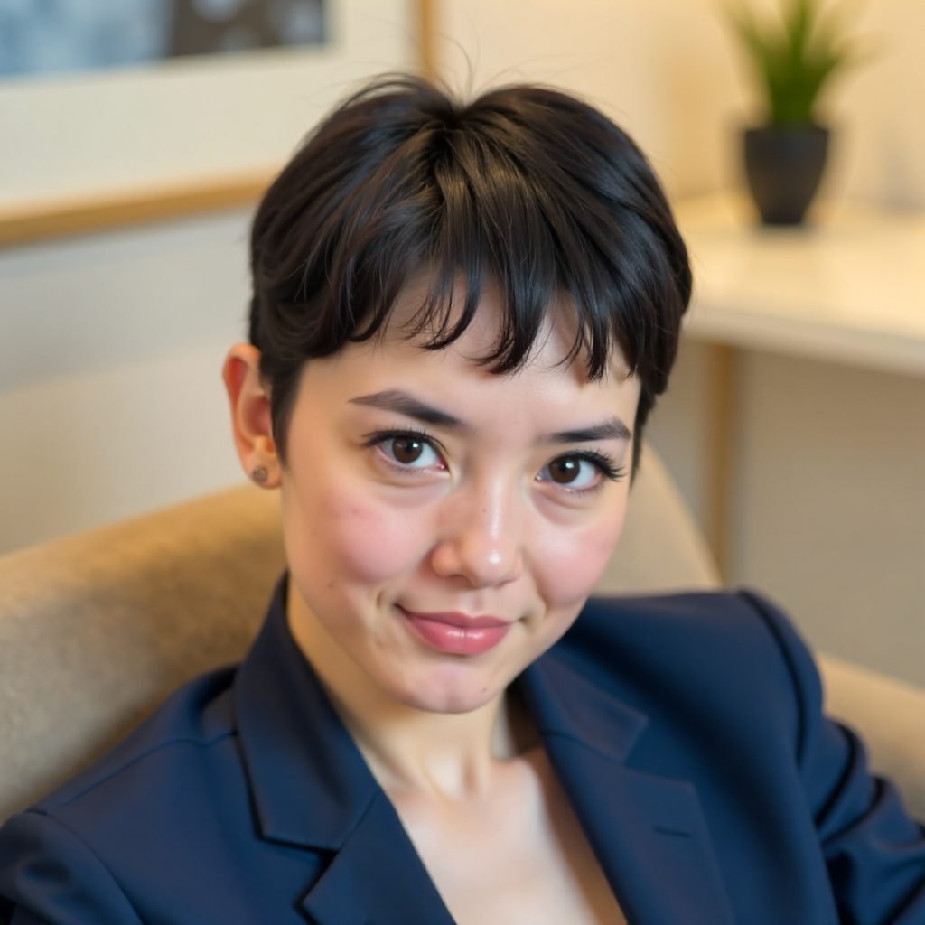 Tapered Square Face Pixie Cut