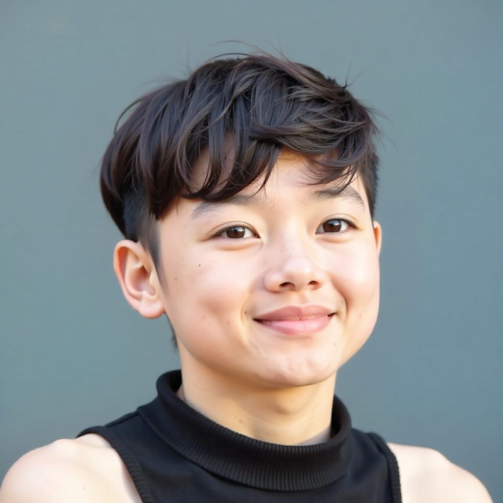 Wavy Pixie Cut for Square Face