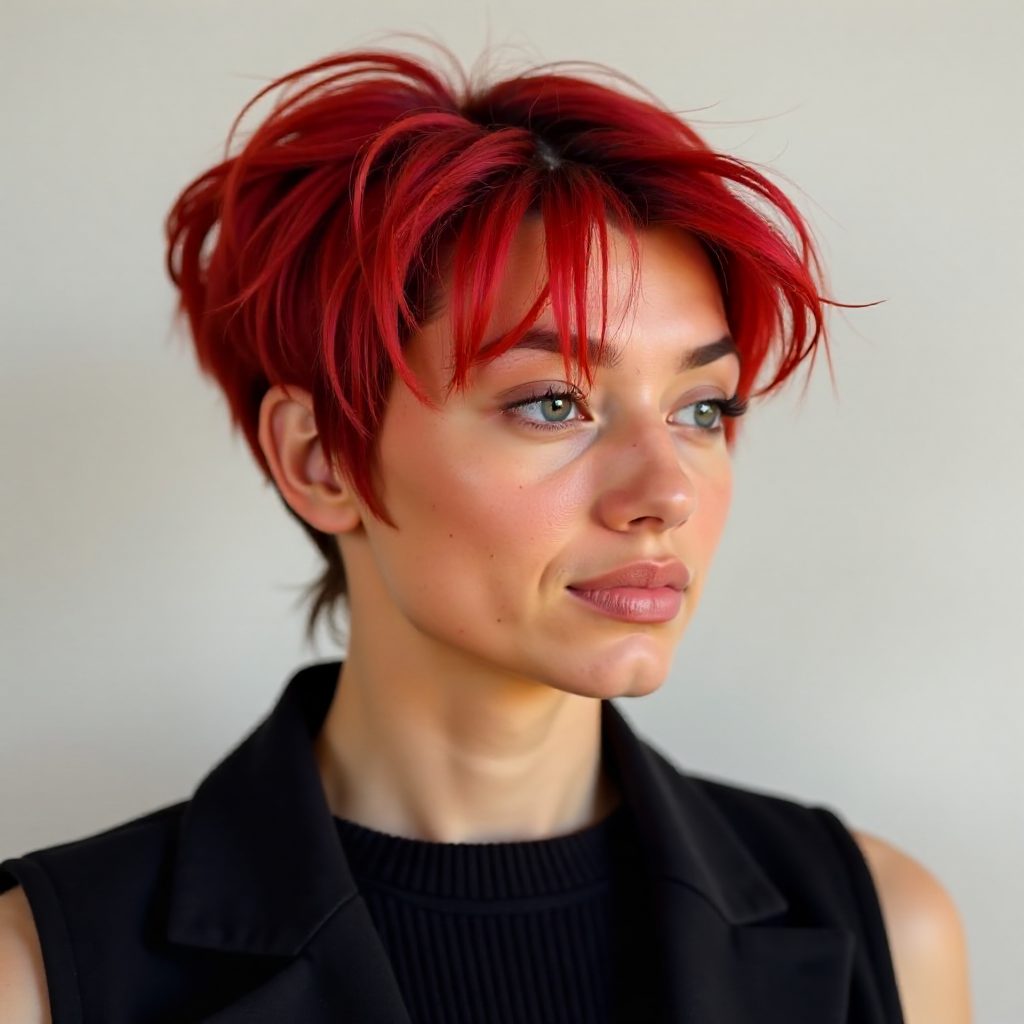 Shaggy Pixie Cut Square Face