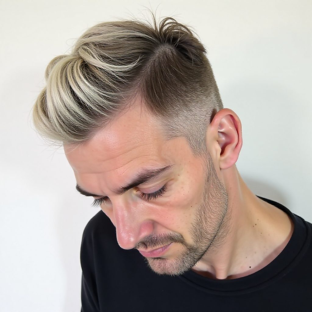 Dark Gray Hair with Highlights for Men