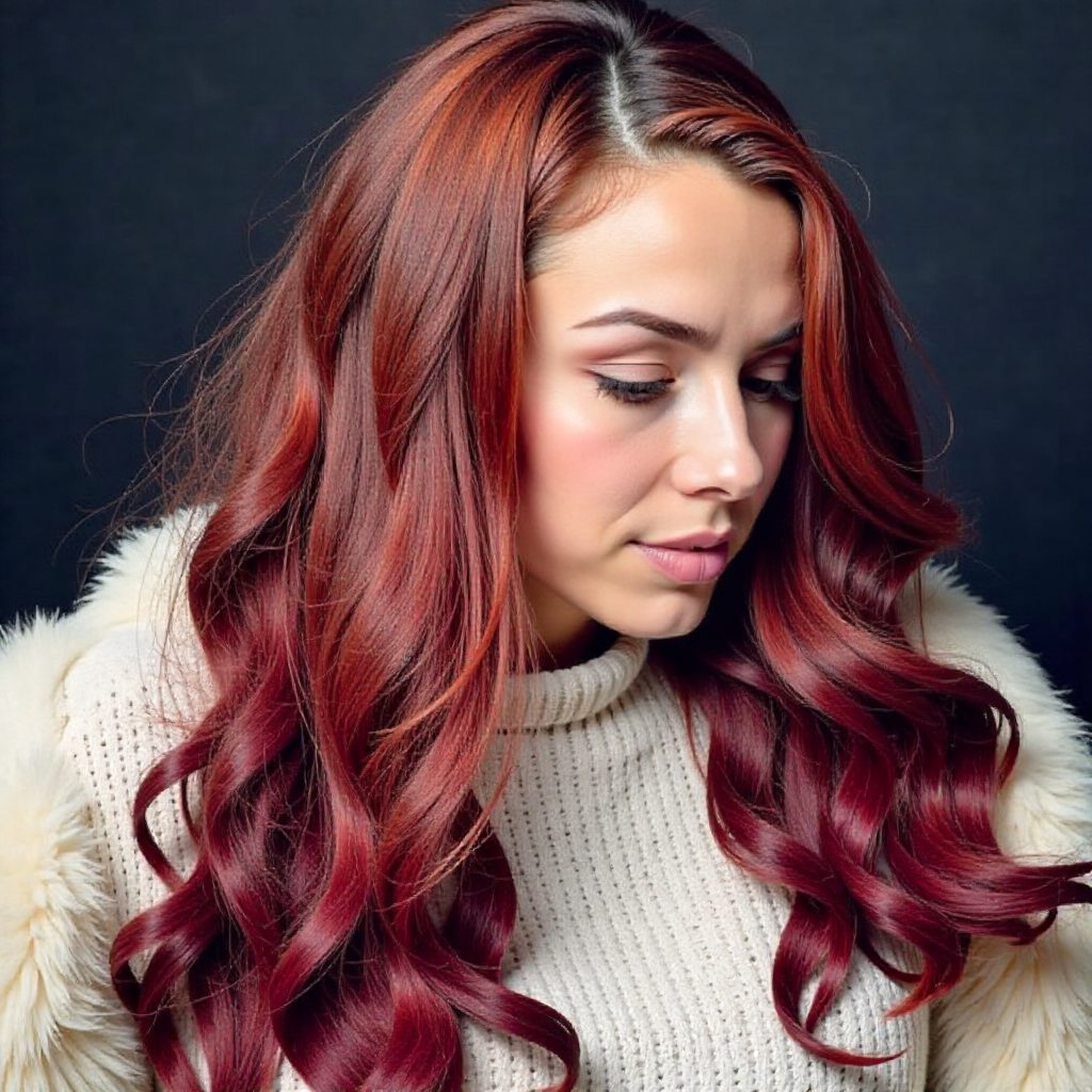 Burgundy Bohemian Braids Hairstyle