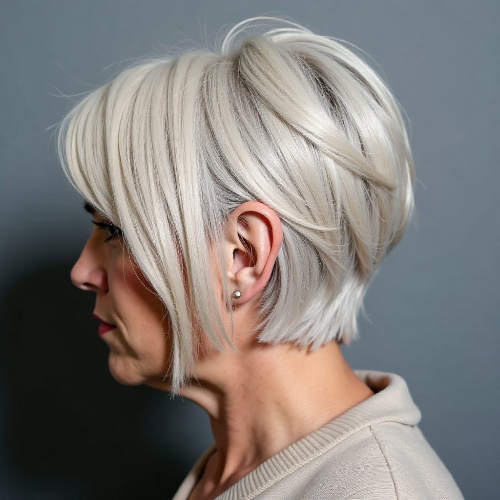 Over 60 Gray Pixie Bob Haircut