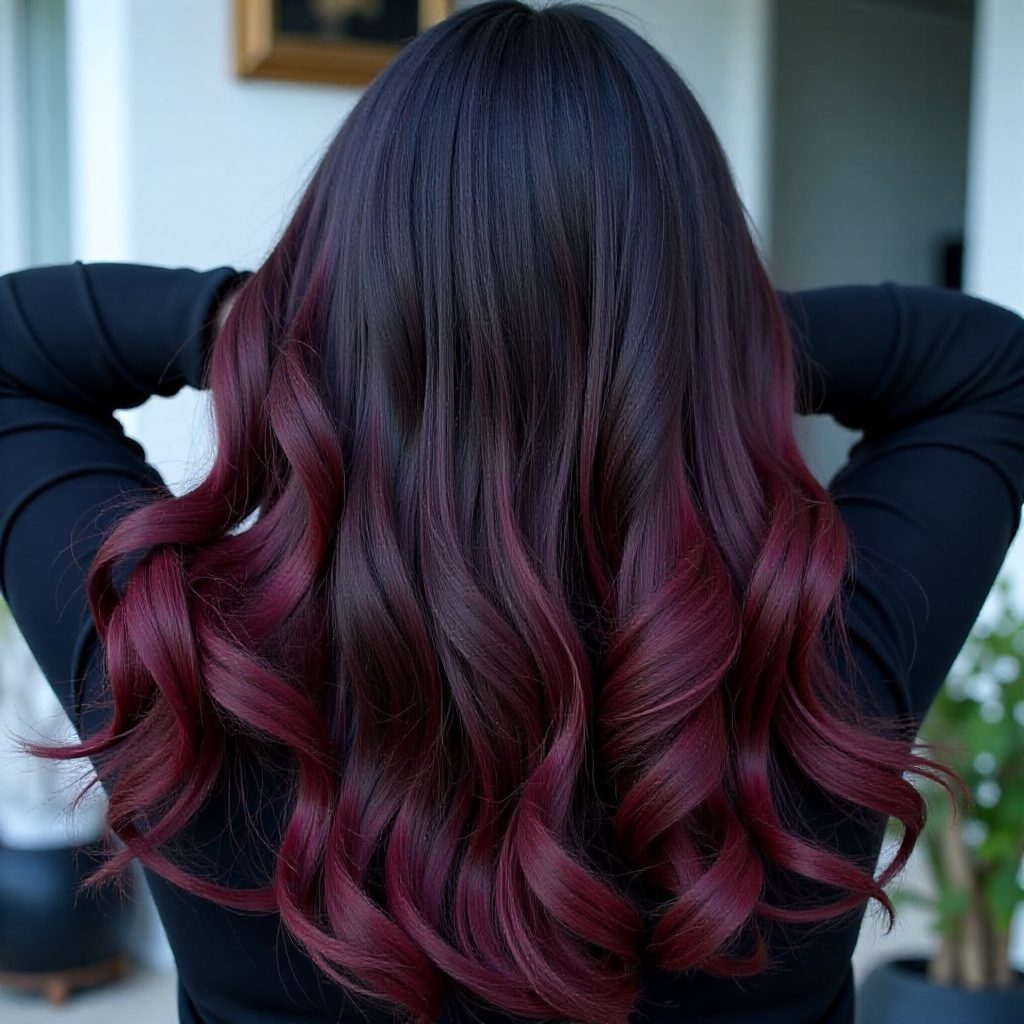 Black Cherry Burgundy Hair Color