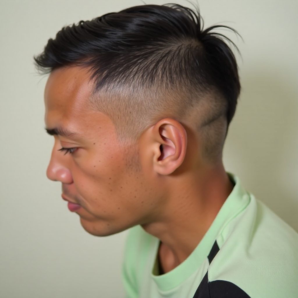 Drop Fade Rat Tail Hair Cut