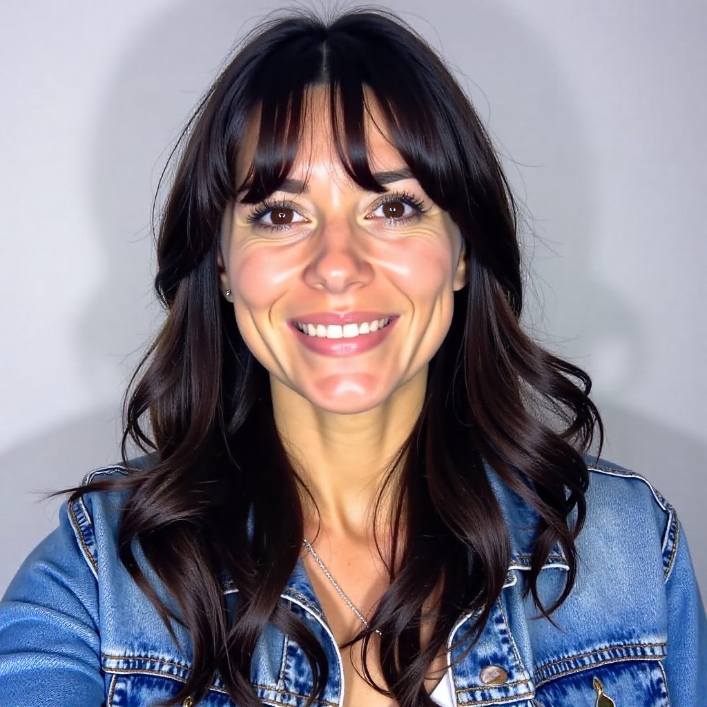 Eye-Length Center-Parted Korean Bangs