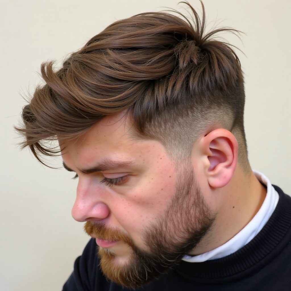 Shaved Sides Widow's Peak Haircut for Men