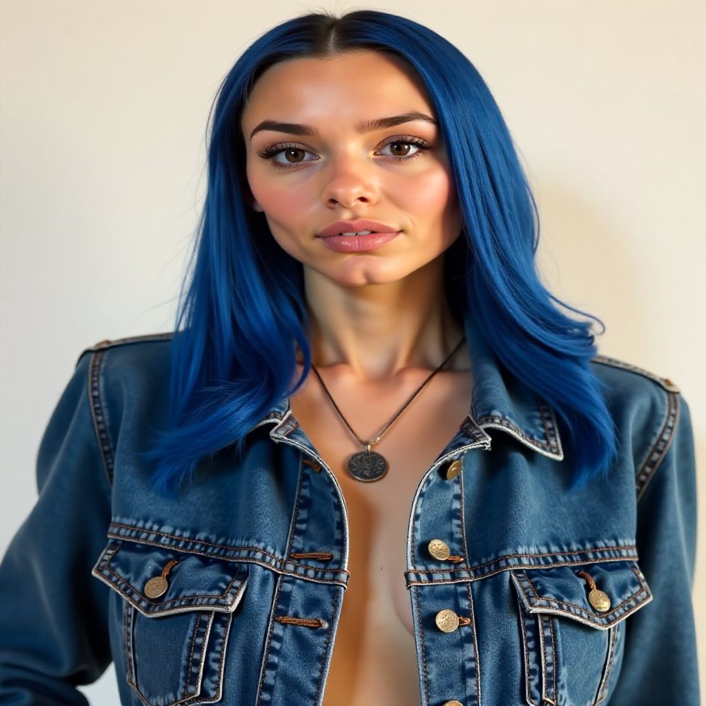 Blue Boho Braids Hairstyle