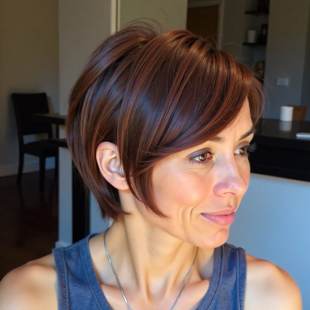 Short Black Cherry Hair