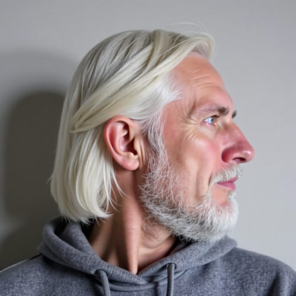 White Silver Hairstyle for Men
