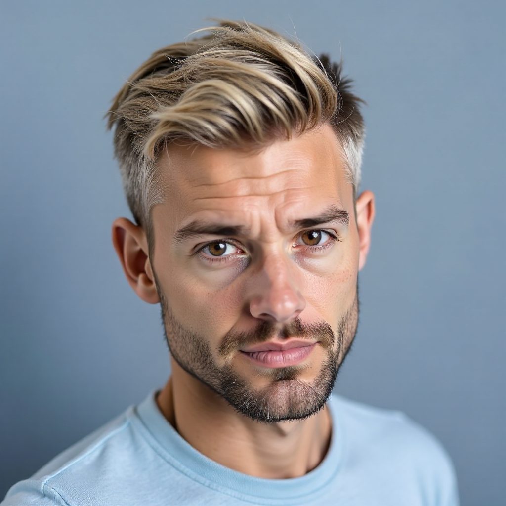 Men's Curtain Bangs for a Receding Hairline