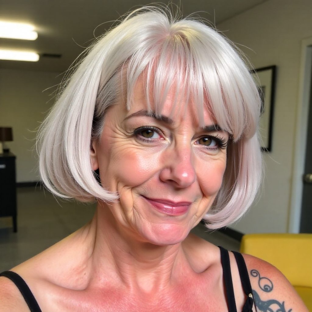Blunt Bob Crop for Women Over 60