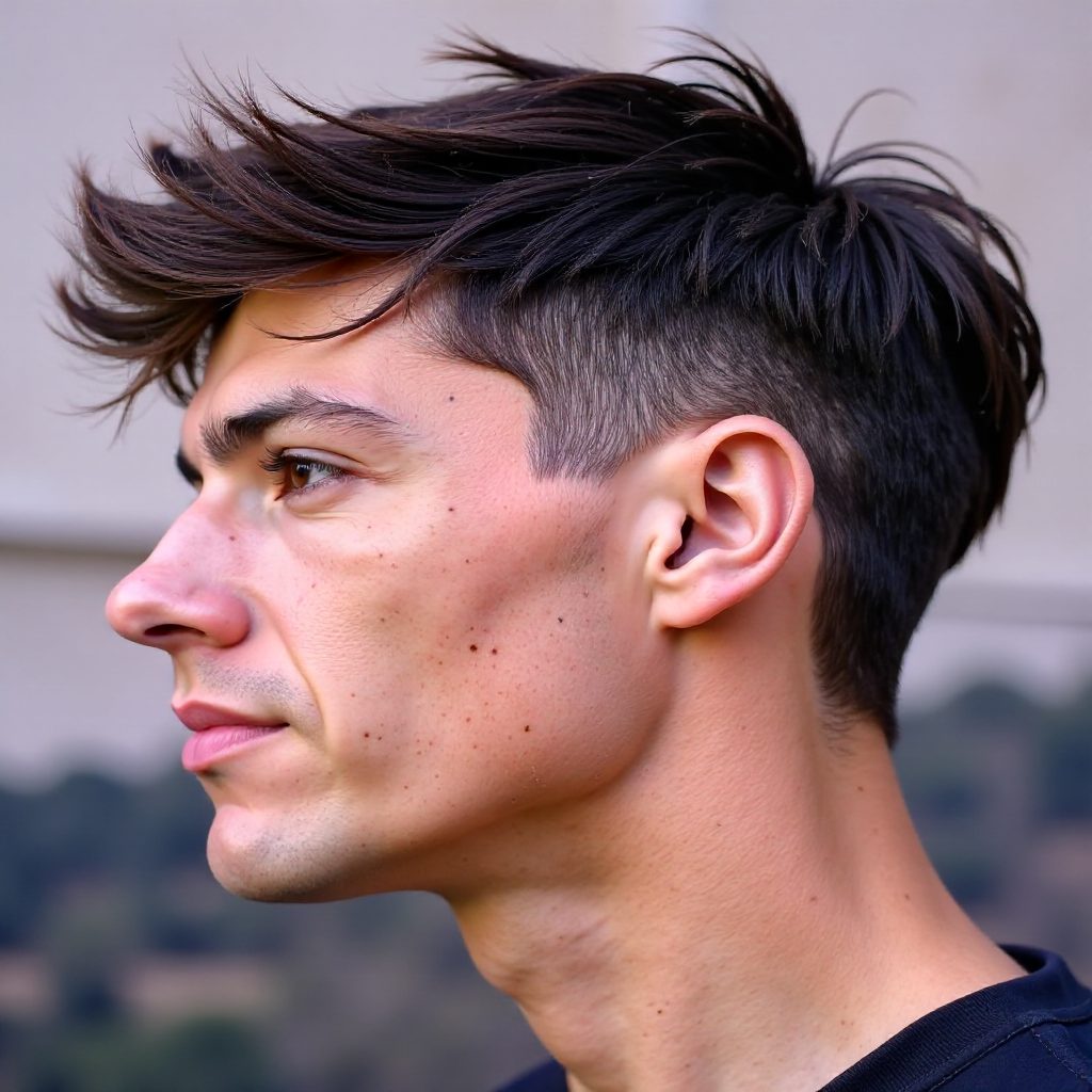 Faux Mohawk with Burst Fade