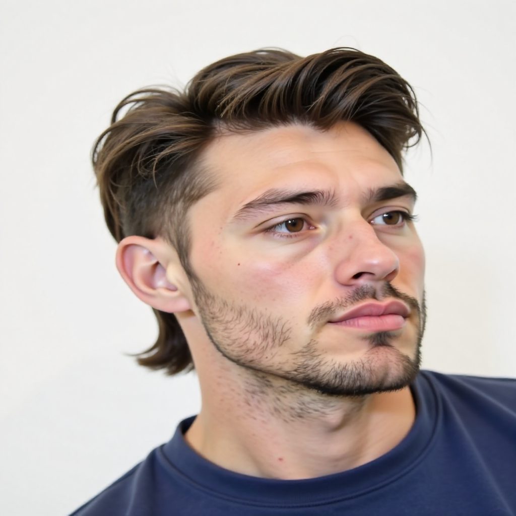 Mullet with Clean Sides for Oval Faces