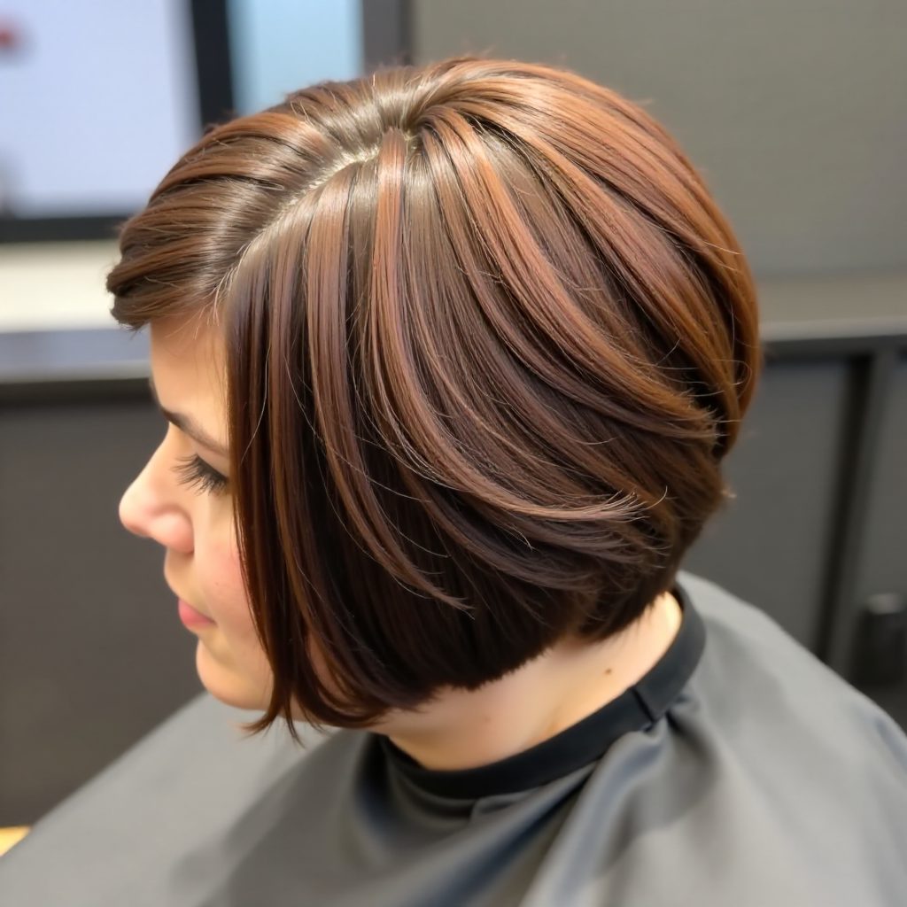 Elegant Angled Bob for Senior Women