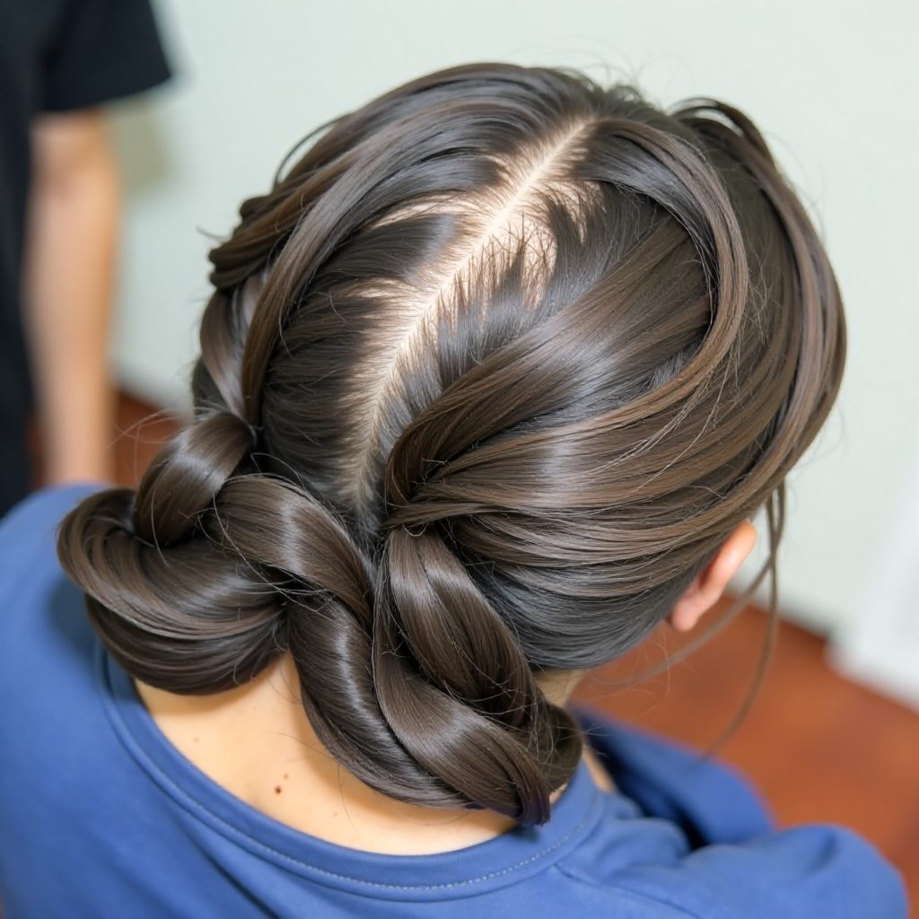 Two Buns for Butterfly Braids