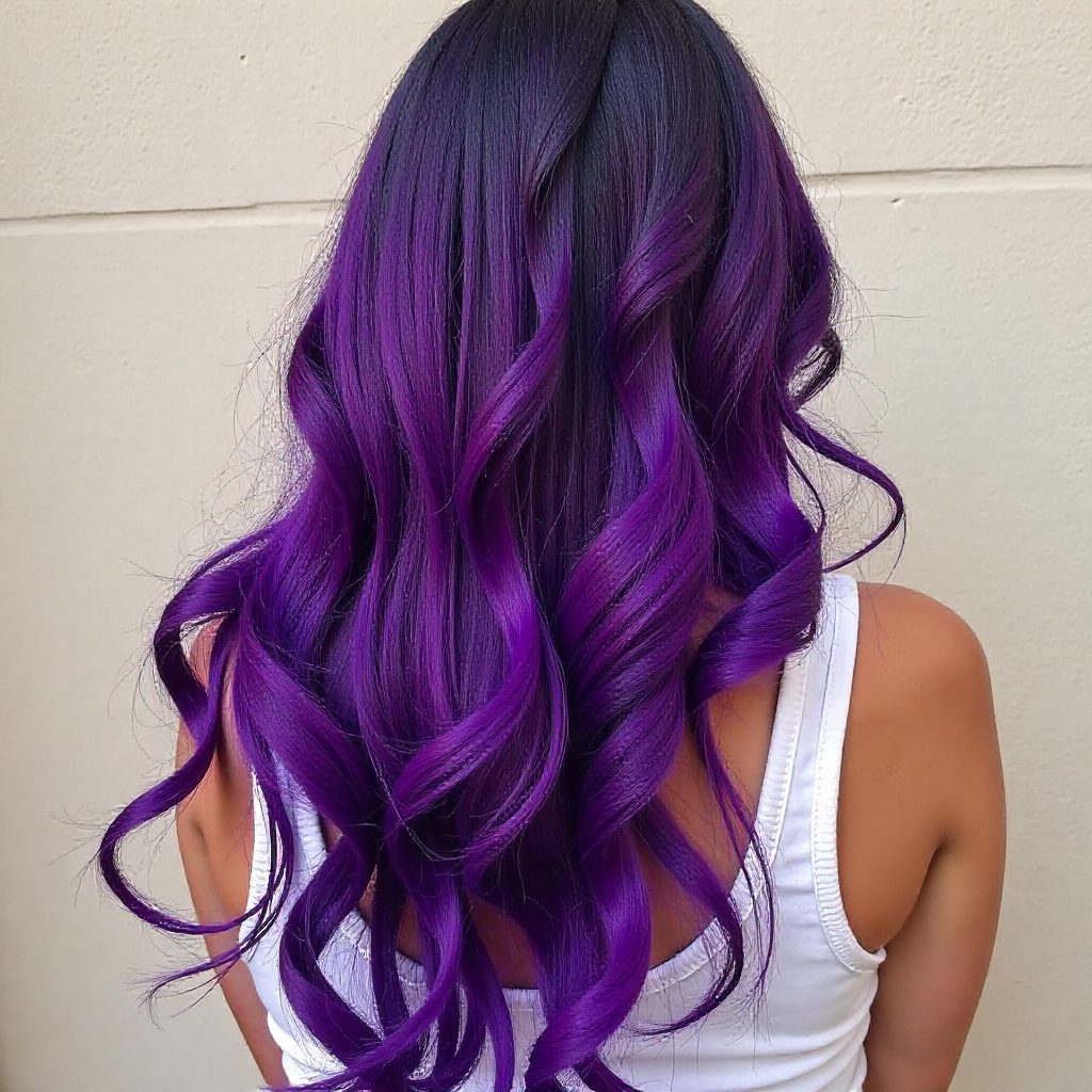 Purple Boho Braids with Curls