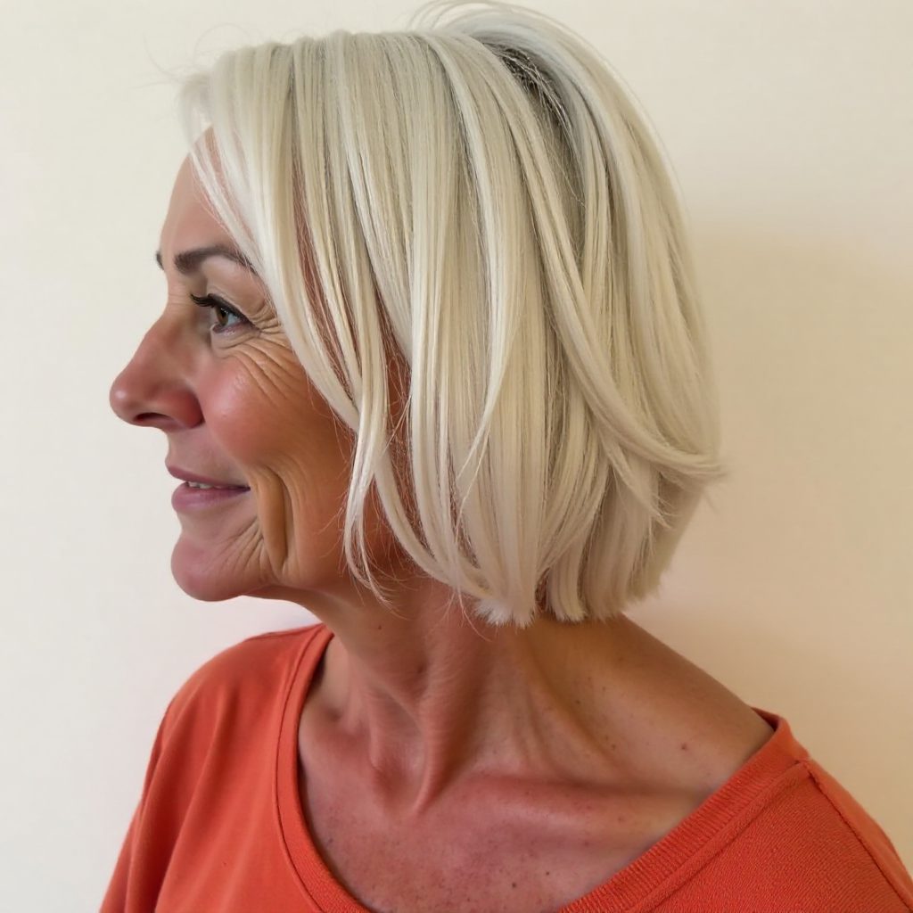 Modern Blunt Bob Crop for Women 60+