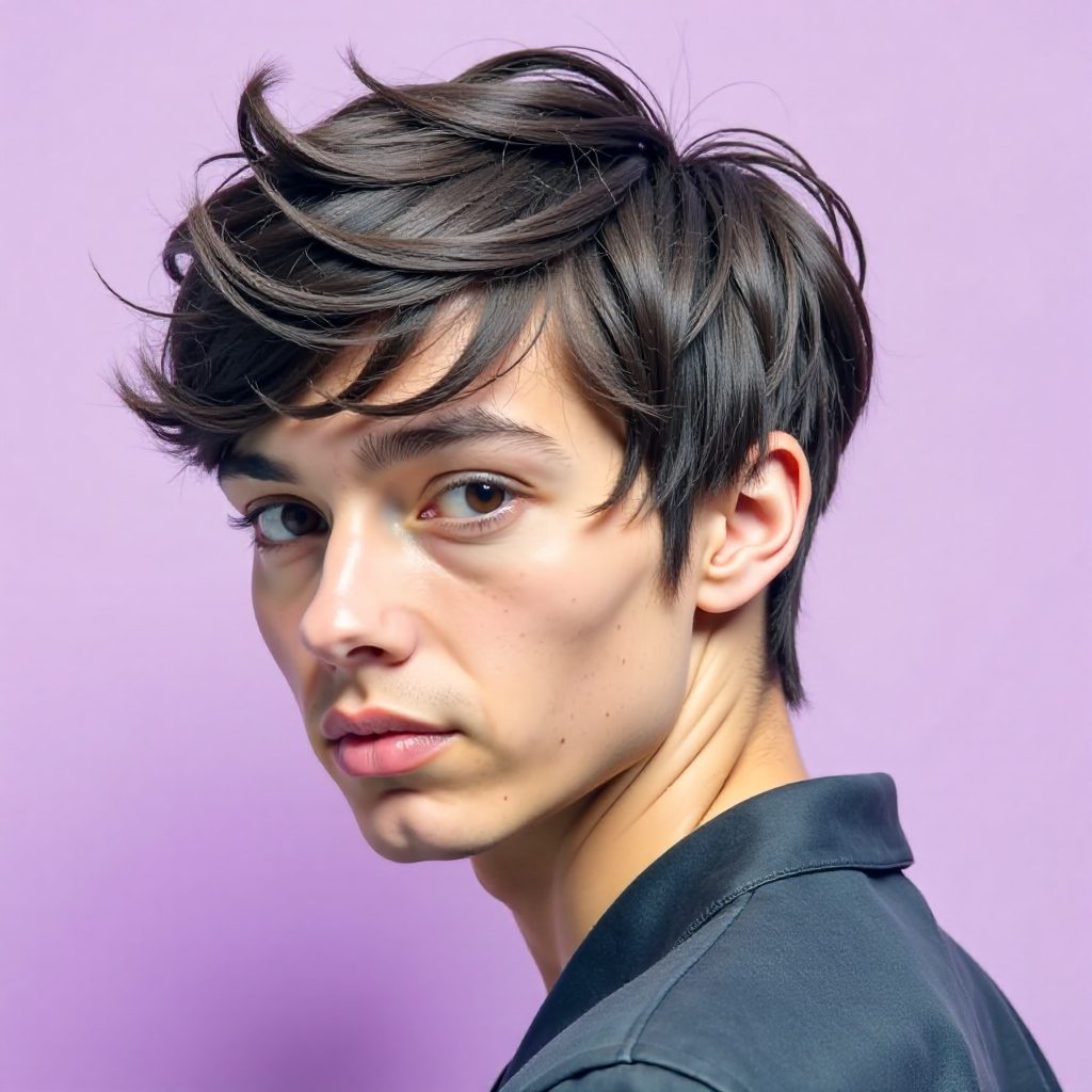 Wavy Mullet for Male Oval Face