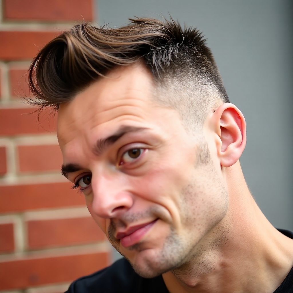Widow's Peak Mid Fade Haircut for Guys
