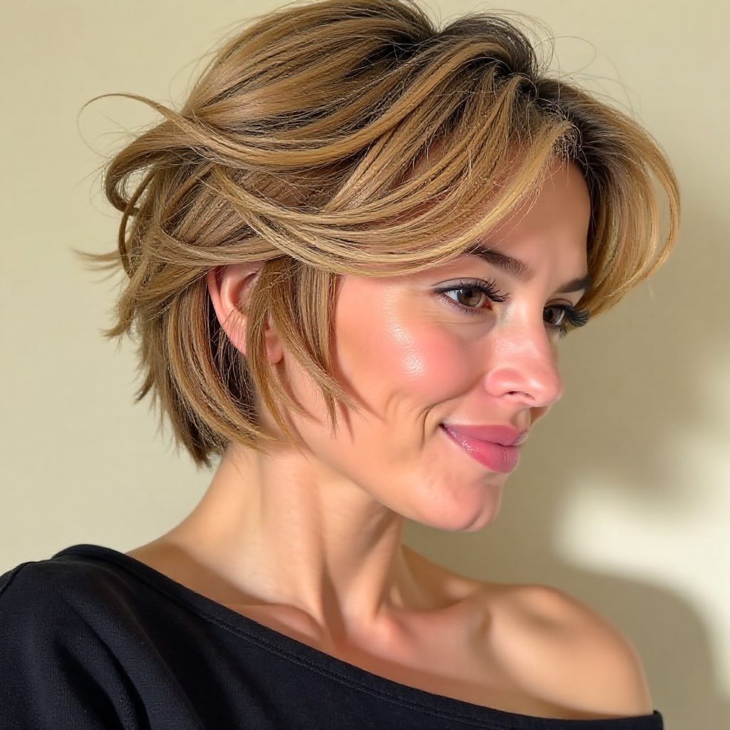 Feathered Bob for Women Over 60