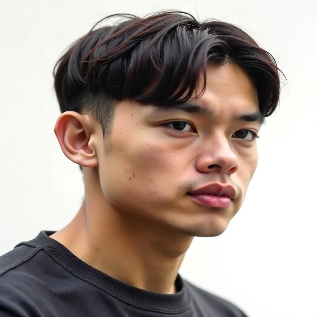 Curtain Fringe for Oval Face Shape Men