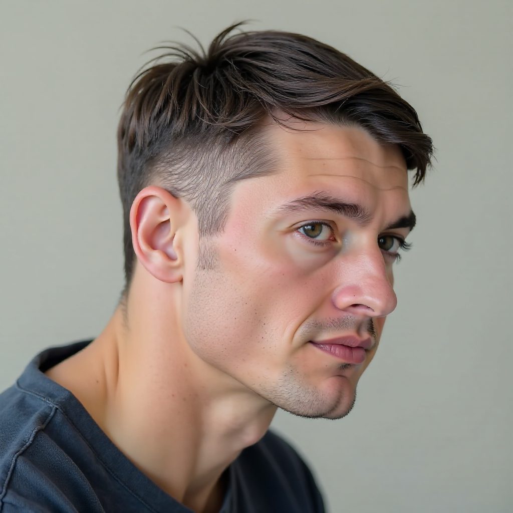 Curly Low Burst Fade Hairstyle