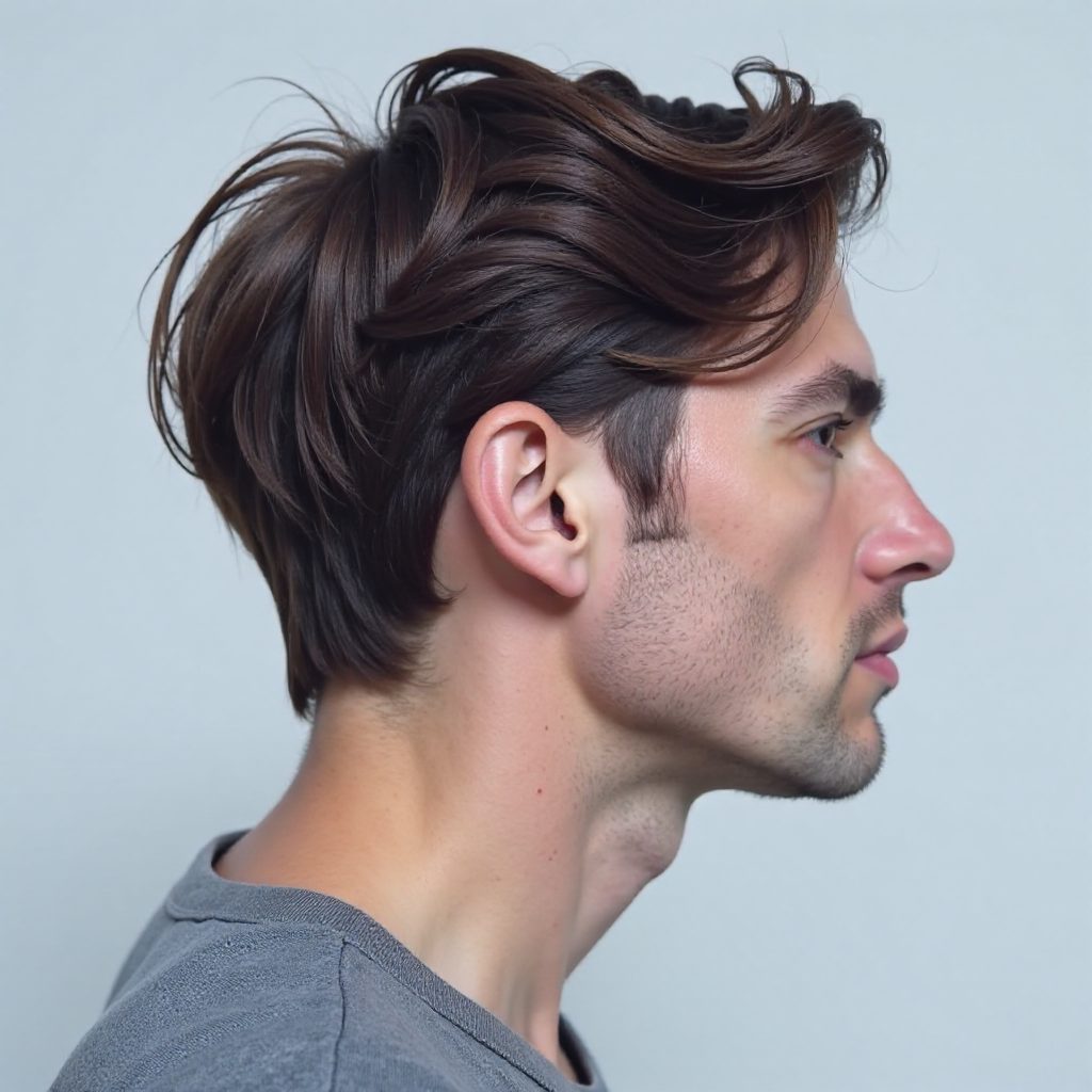 Rat Tail Hairstyle on Classic Taper